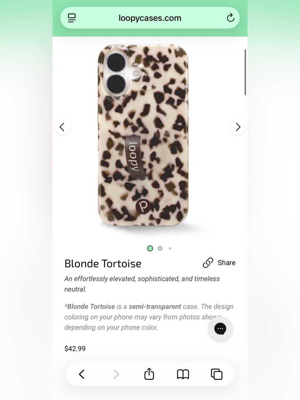Blonde Tortoise Loopy Case iPhone 16 - Picture 2 of 3